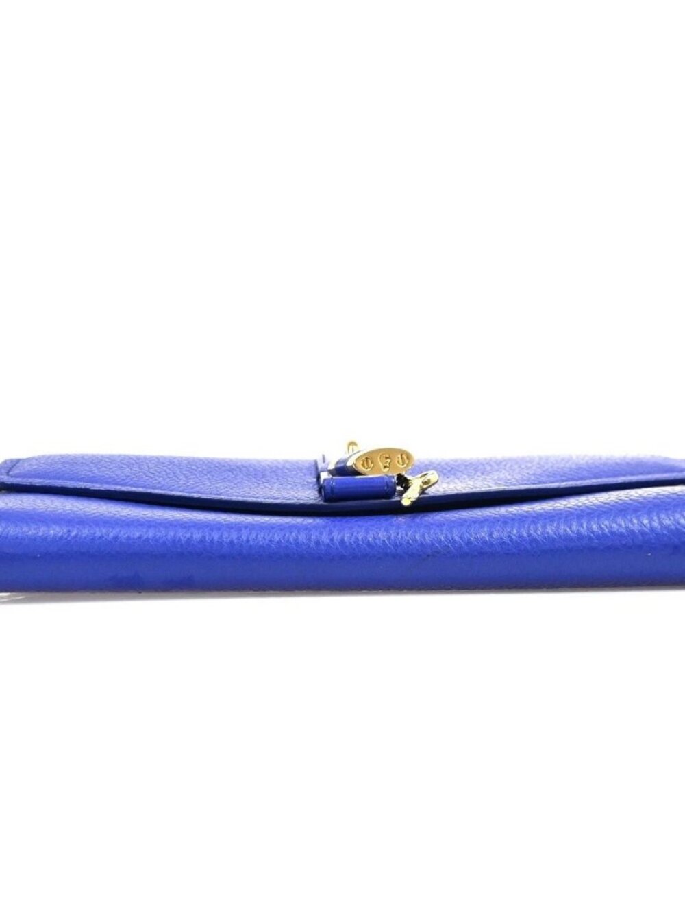 CHLOE Logo Aby Chain Shoulder Bifold Long Wallet Leather Blue GHW Spain 64MA495 - Picture 6 of 16